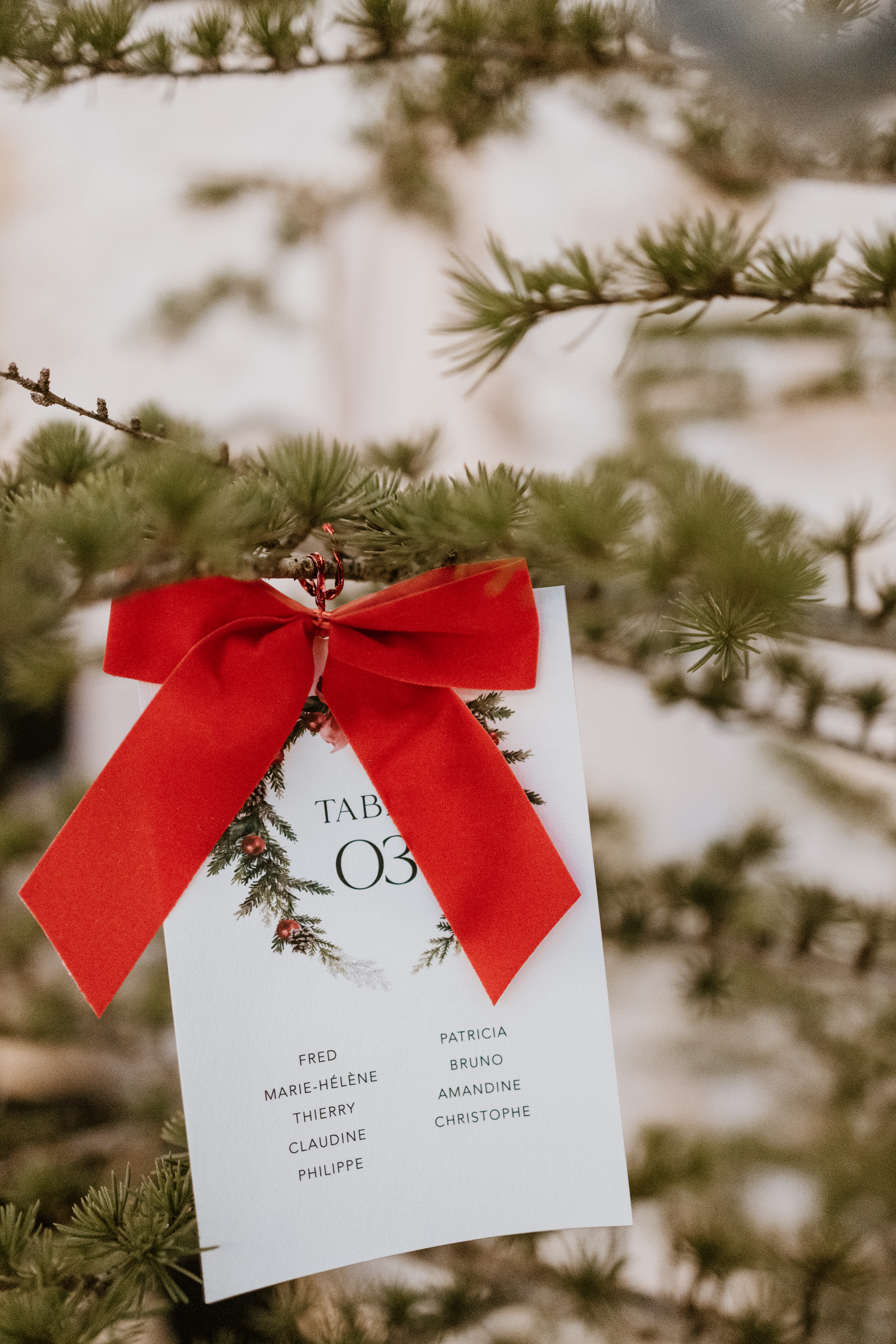 plan de table mariage no&euml;l